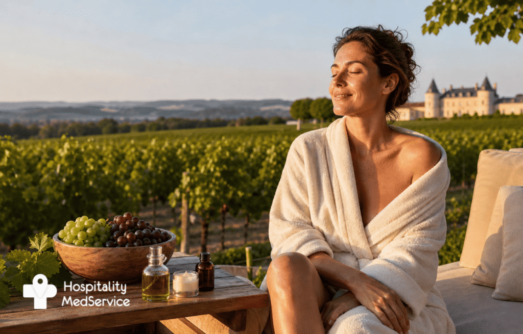 Винотерапия и SPA-уход с экстрактами винограда среди виноградников Бордо