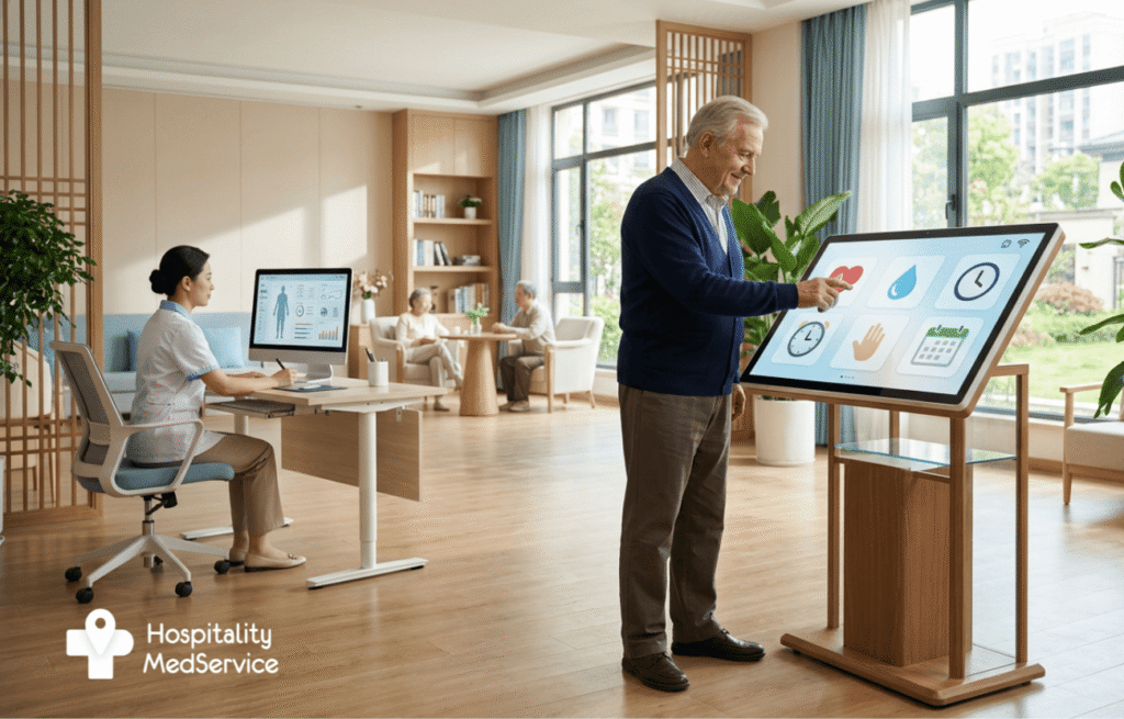 Smart display for seniors and CDSS interface for a clinician in a modern healthcare center in China