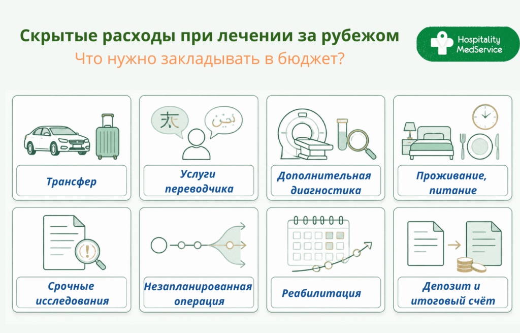 Инфографика: скрытые расходы при лечении за рубежом