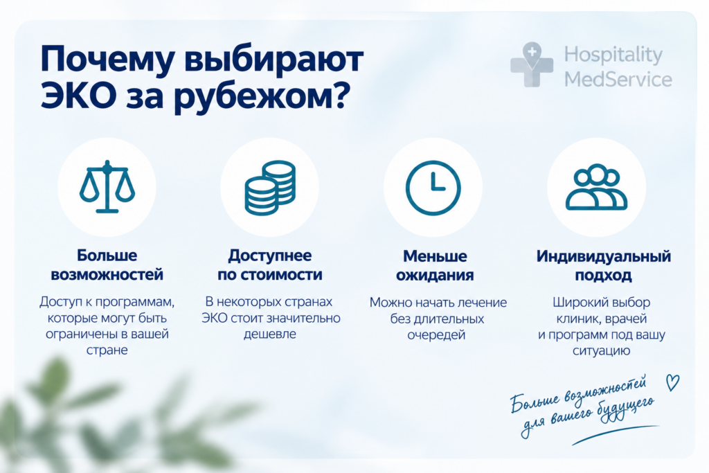 Почему выбирают ЭКО за рубежом: больше возможностей, доступная стоимость, меньше ожидания и индивидуальный подход